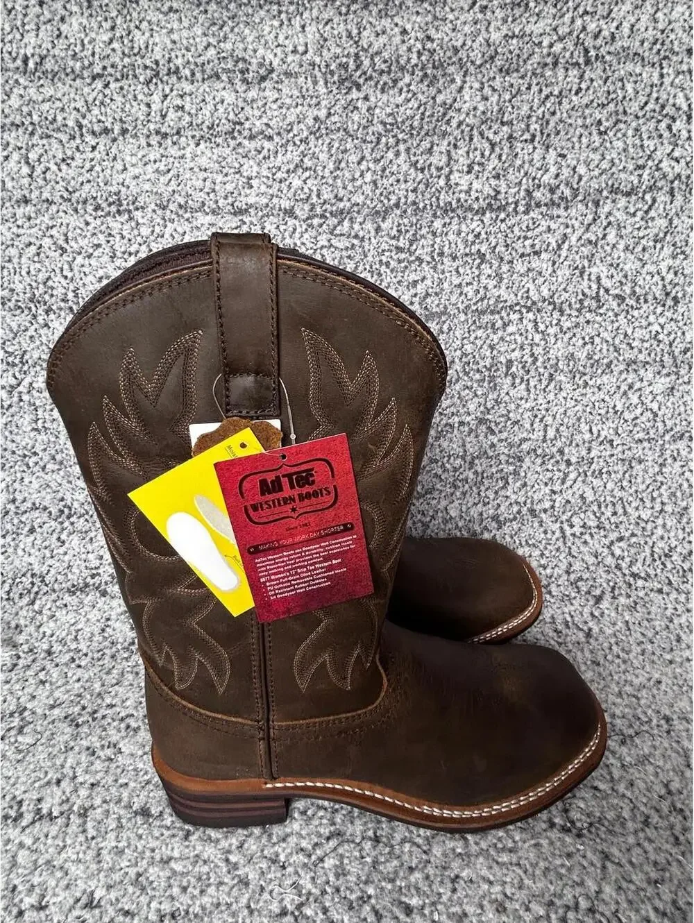 AdTec Mens Brown 11in Western Cowboy Boots Oiled Leather Size 11.5 M New in Box